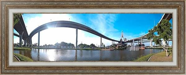 Постер Бангкок. Мост Дипангкорн Расмийоти с типом исполнения На холсте в раме в багетной раме 595.M52.330