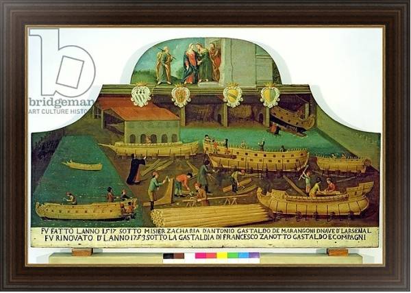 Постер Sign for the Marangoni Family of shipbuilders, Venetian, 1517 с типом исполнения На холсте в раме в багетной раме 1.023.151