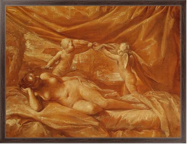 Постер Венера с Купидонами с типом исполнения На холсте в раме в багетной раме 221-02