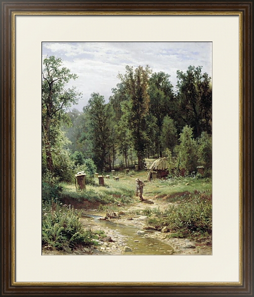 Постер Пасека в лесу. 1876 с типом исполнения Под стеклом в багетной раме 1.023.036