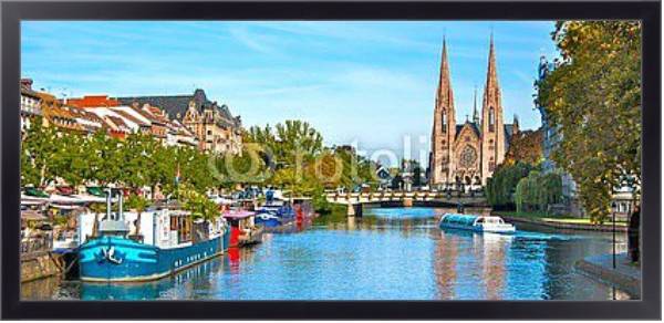 Постер Франция, Страсбург. Вид на реку с типом исполнения На холсте в раме в багетной раме 221-01