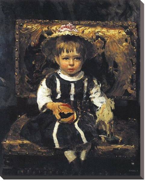 Постер Портрет В.И.Репиной, дочери художника в детстве. 1874 с типом исполнения На холсте без рамы