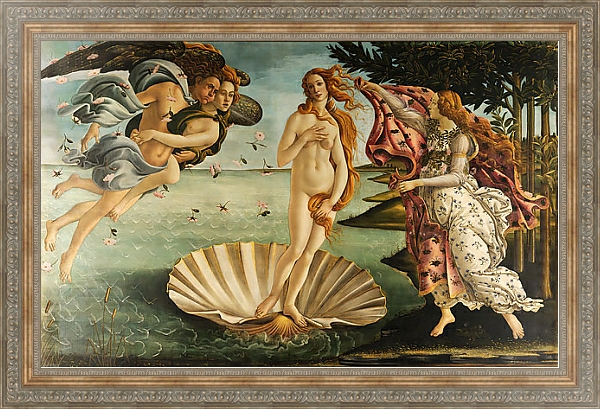 Постер Рождение Венеры 1 с типом исполнения На холсте в раме в багетной раме 484.M48.310