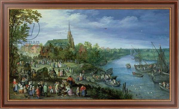 Постер The Annual Parish Fair in Schelle, 1614 с типом исполнения На холсте в раме в багетной раме 35-M719P-83