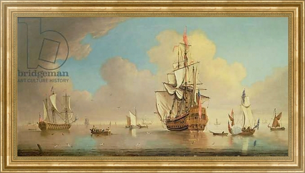 Постер British men-o'-war and other ships с типом исполнения На холсте в раме в багетной раме NA033.1.051