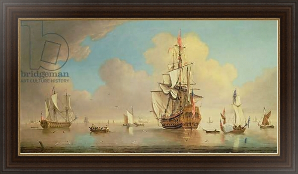 Постер British men-o'-war and other ships с типом исполнения На холсте в раме в багетной раме 1.023.151