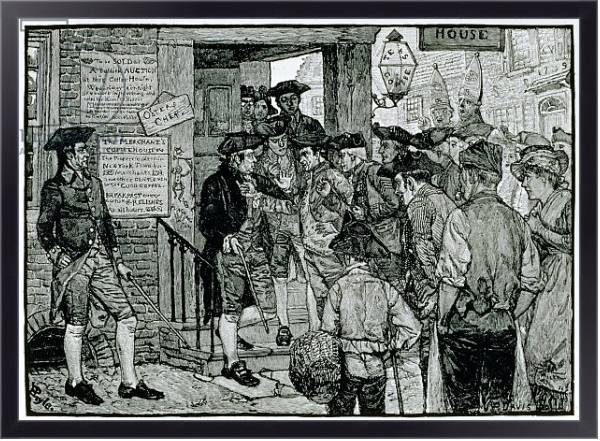 Постер The Mob Attempting to Force a Stamp Officer to Resign, from Harper's Magazine, 1882 с типом исполнения На холсте в раме в багетной раме 221-01