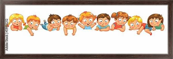 Постер Детская панорама с типом исполнения На холсте в раме в багетной раме 221-02