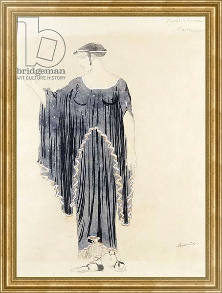 Постер Costume design for Oedipus at Colonnus- Antigone, c. 1899 to 1909 с типом исполнения На холсте в раме в багетной раме NA033.1.051