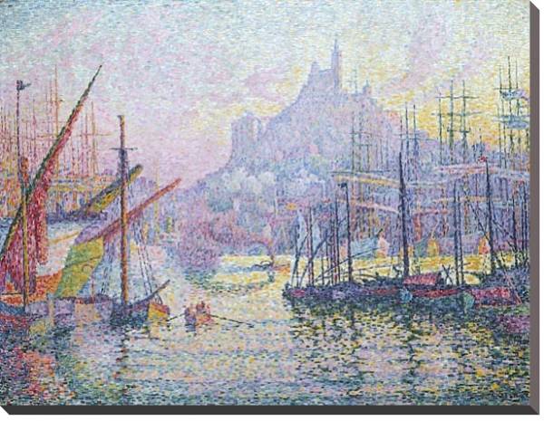Постер View of the Port of Marseilles с типом исполнения На холсте без рамы