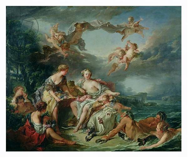 Постер The Rape of Europa, 1747 с типом исполнения На холсте в раме в багетной раме 221-03
