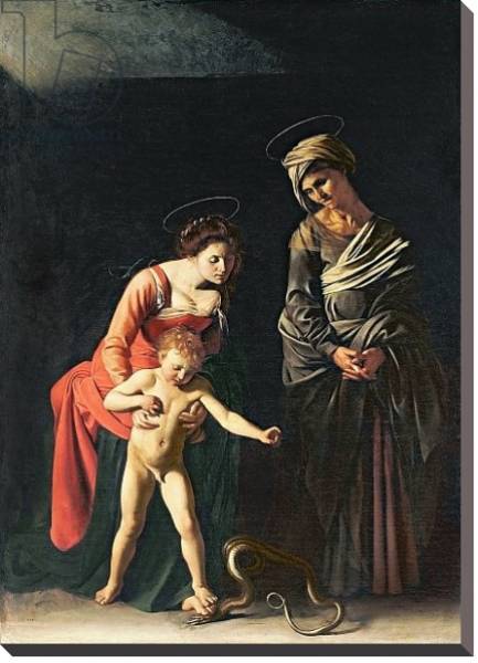 Постер Madonna and Child with a Serpent, 1605 с типом исполнения На холсте без рамы