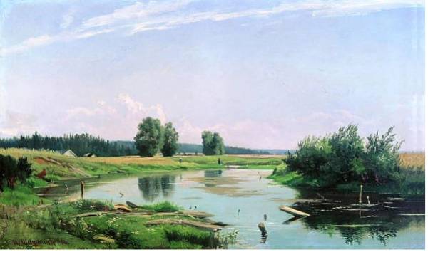 Постер Пейзаж с озером 5 с типом исполнения На холсте без рамы