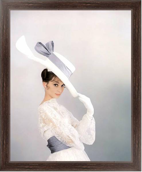 Постер Хепберн Одри 182 с типом исполнения На холсте в раме в багетной раме 221-02