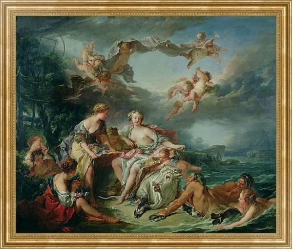 Постер The Rape of Europa, 1747 с типом исполнения На холсте в раме в багетной раме NA033.1.051