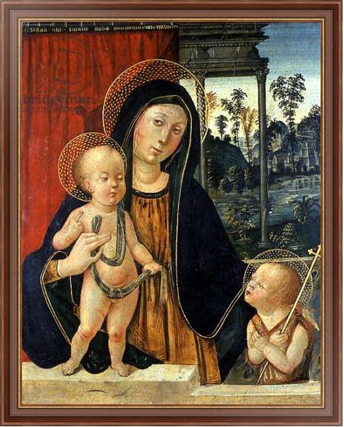 Постер Madonna and Child with a young John the Baptist, c.1500 с типом исполнения На холсте в раме в багетной раме 35-M719P-83