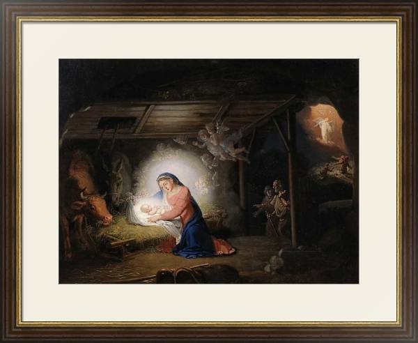 Постер Рождество Христово с типом исполнения Под стеклом в багетной раме 1.023.036