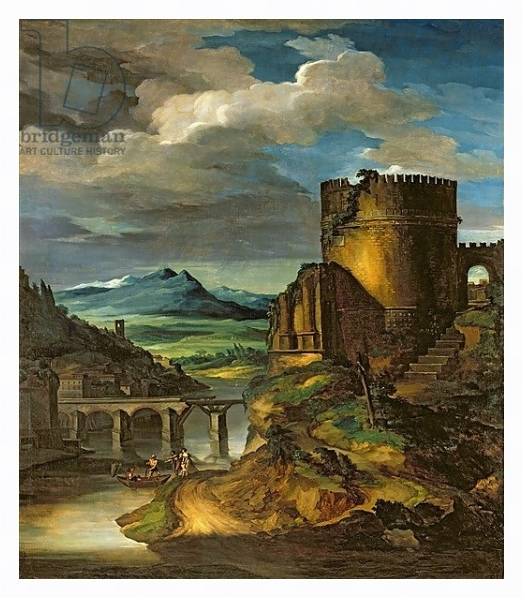 Постер Italian Landscape or, Landscape with a Tomb с типом исполнения На холсте в раме в багетной раме 221-03