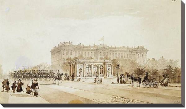 Постер Вид Николаевского дворца в Петербурге с типом исполнения На холсте без рамы
