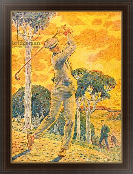 Постер Golf, cover illustration for 'Vie au Grand Air', 15th September 1919 с типом исполнения На холсте в раме в багетной раме 1.023.151