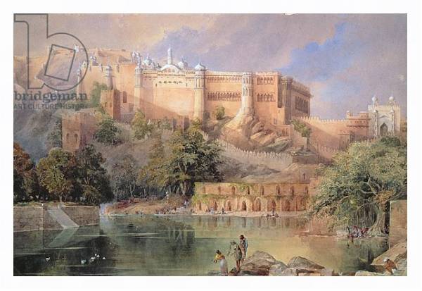 Постер The Fort at Amber, Rajasthan, 1863 с типом исполнения На холсте в раме в багетной раме 221-03