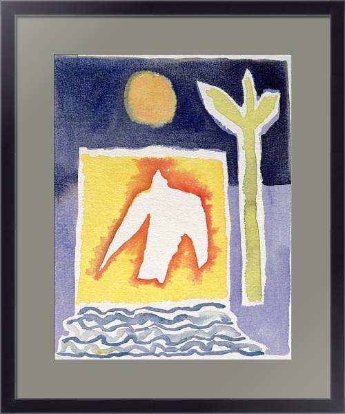 Постер Tree, Sun and Rising Bird, 1989 с типом исполнения Под стеклом в багетной раме 221-01