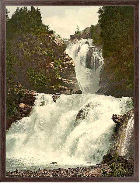 Постер Швейцария. Рейхенбахский водопад с типом исполнения На холсте в раме в багетной раме 221-02