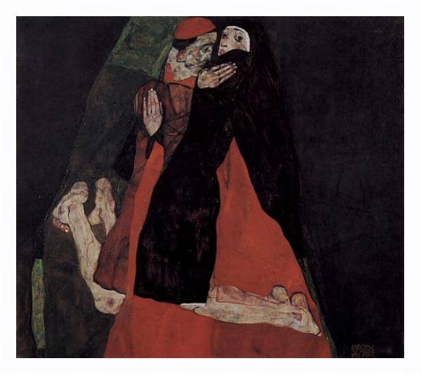 Постер Кардинал и монашка, или Любовная ласка с типом исполнения На холсте в раме в багетной раме 221-03