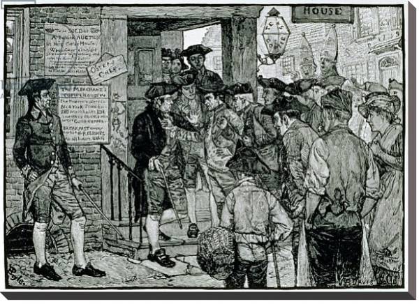 Постер The Mob Attempting to Force a Stamp Officer to Resign, from Harper's Magazine, 1882 с типом исполнения На холсте без рамы