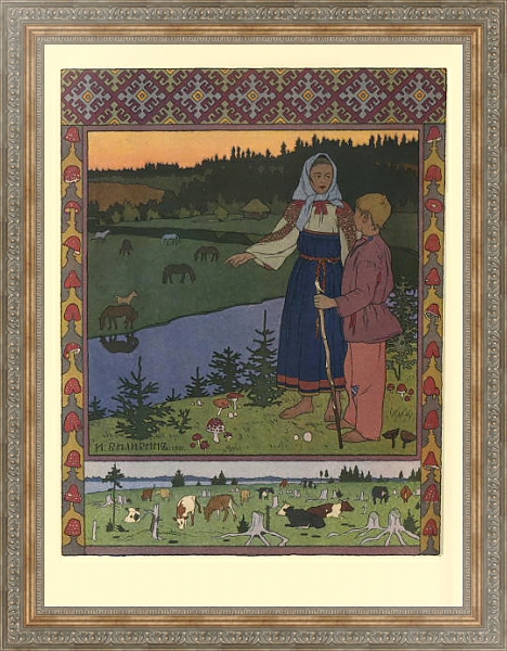 Постер Русские народные сказки 3 с типом исполнения На холсте в раме в багетной раме 484.M48.310