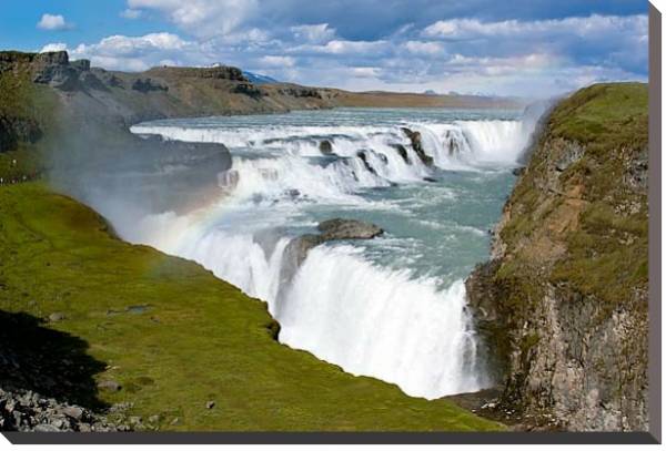 Постер Водопад Гюдльфосс. Исландия с типом исполнения На холсте без рамы