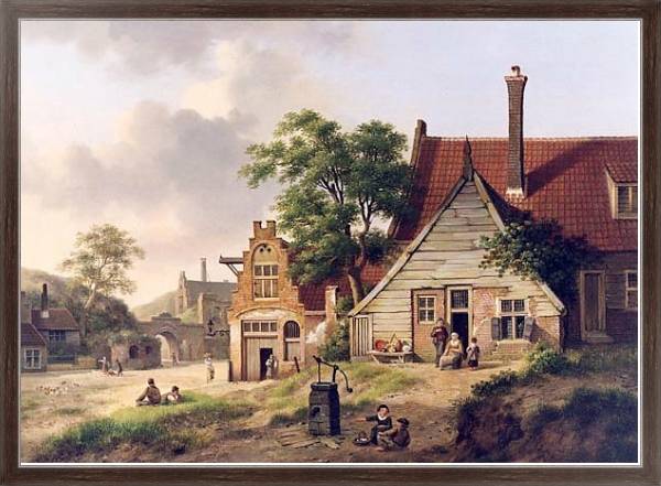 Постер Голландская деревушка с типом исполнения На холсте в раме в багетной раме 221-02