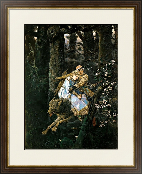 Постер Иван Царевич на сером волке. 1889 с типом исполнения Под стеклом в багетной раме 1.023.036