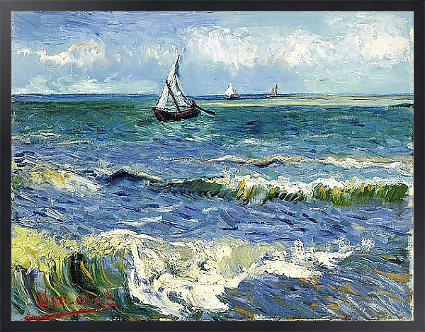Постер Морской пейзаж в Сен-Мари с типом исполнения На холсте в раме в багетной раме 1727.8010