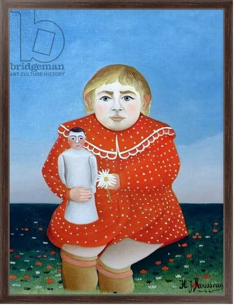 Постер The girl with a doll, c.1892 or c.1904-05 с типом исполнения На холсте в раме в багетной раме 221-02
