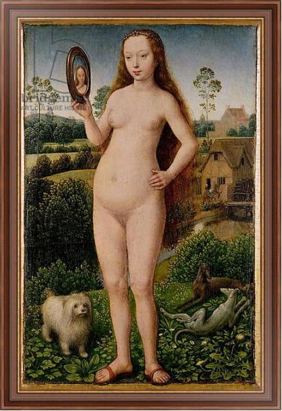 Постер Vanity, central panel from the Triptych of Earthly Vanity and Divine Salvation, c.1485 с типом исполнения На холсте в раме в багетной раме 35-M719P-83