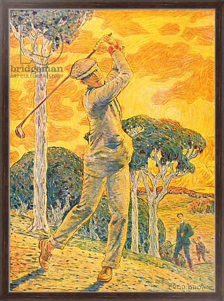 Постер Golf, cover illustration for 'Vie au Grand Air', 15th September 1919 с типом исполнения На холсте в раме в багетной раме 221-02