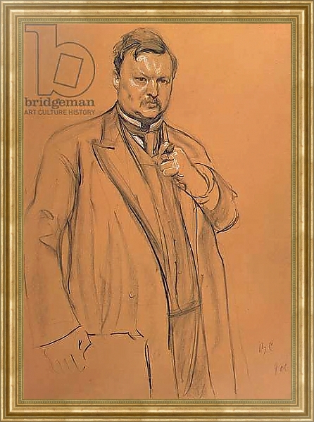 Постер Portrait of the Composer Alekandr Konstantinovich Glazunov, 1906 с типом исполнения На холсте в раме в багетной раме NA033.1.051