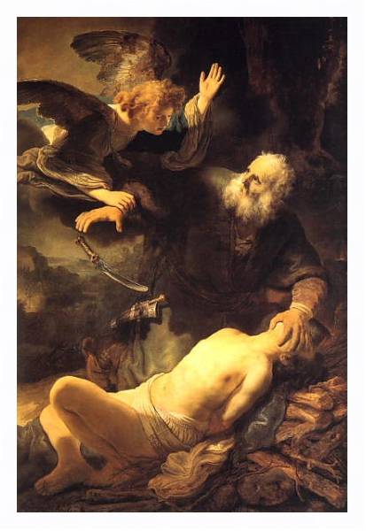 Постер Жертвоприношение Авраама 2 с типом исполнения На холсте в раме в багетной раме 221-03