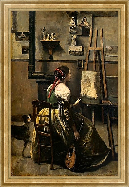 Постер Мастерская художницы с типом исполнения На холсте в раме в багетной раме NA033.1.051
