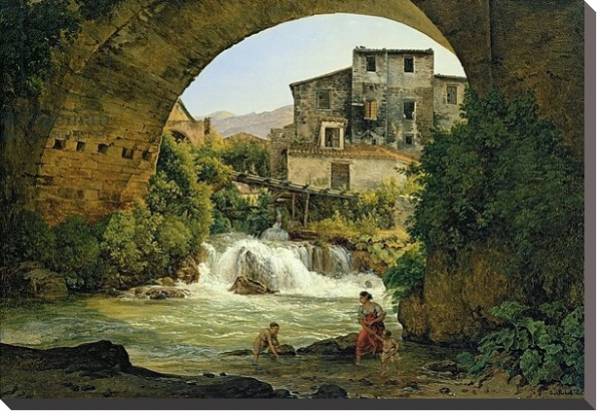 Постер Under the arch of a bridge in Italy, 1822 с типом исполнения На холсте без рамы