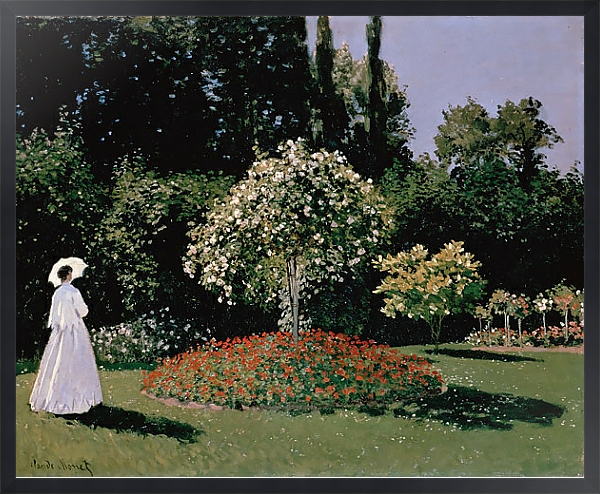 Постер Дама в саду Сент-Адресс с типом исполнения На холсте в раме в багетной раме 1727.8010