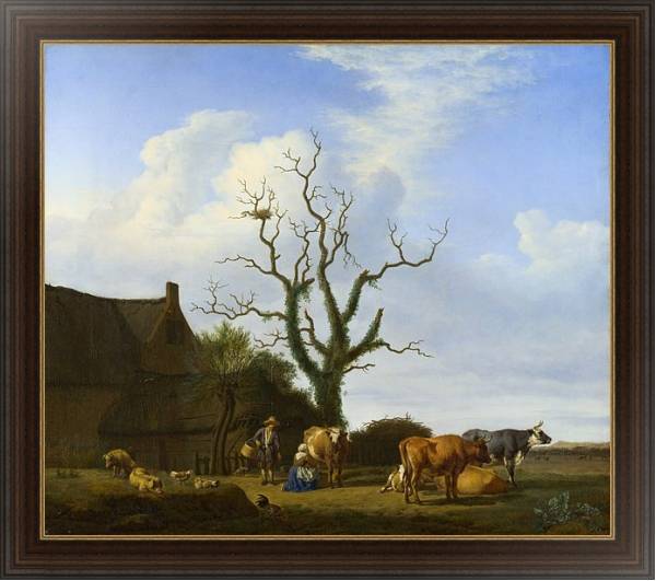 Постер Ферма с мертвым деревом с типом исполнения На холсте в раме в багетной раме 1.023.151