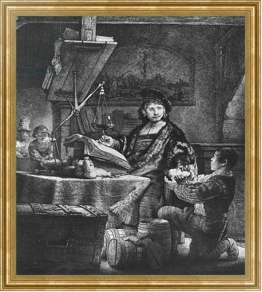Постер Jan Uytenbogaert 'The Goldweigher', 1639 с типом исполнения На холсте в раме в багетной раме NA033.1.051