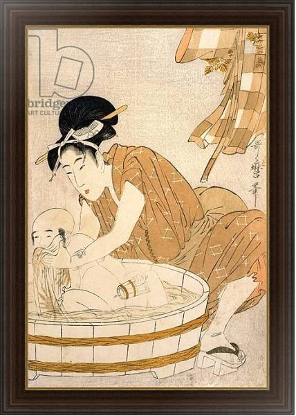 Постер The Bath, Edo period с типом исполнения На холсте в раме в багетной раме 1.023.151