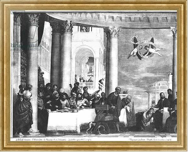 Постер The Meal at the House of Simon the Pharisee, detail of the left hand side, 1570 с типом исполнения На холсте в раме в багетной раме NA033.1.051