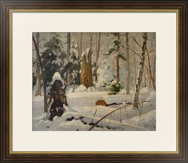 Постер Зимний лес, 1899г с типом исполнения Под стеклом в багетной раме 1.023.036