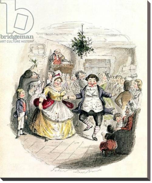 Постер Mr Fezziwig's Ball, from 'A Christmas Carol' by Charles Dickens 1843 с типом исполнения На холсте без рамы