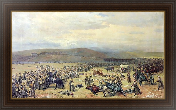 Постер Последний бой под Плевной 28 ноября 1877 года. 1889 с типом исполнения На холсте в раме в багетной раме 1.023.151