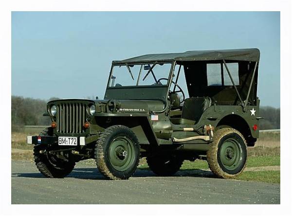 Постер Willys MB Jeep '1942 с типом исполнения На холсте в раме в багетной раме 221-03